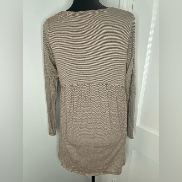 Pure Jill M Striped Women's Casual Relaxed Fit Brown & White Top - Picture 6 of 6